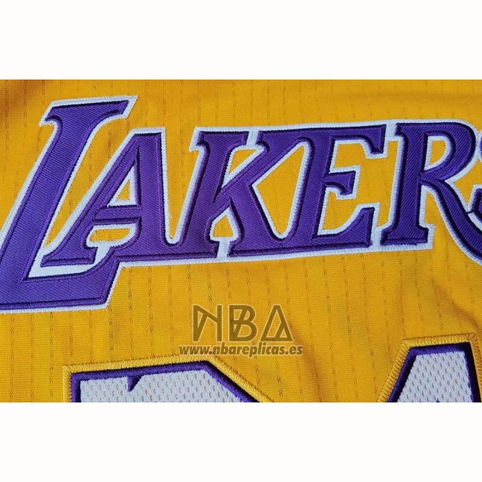 Camiseta Los Angeles Lakers Kobe Bryant NO 24 Amarillo